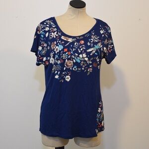 MAX JEANS Floral Blue Top
